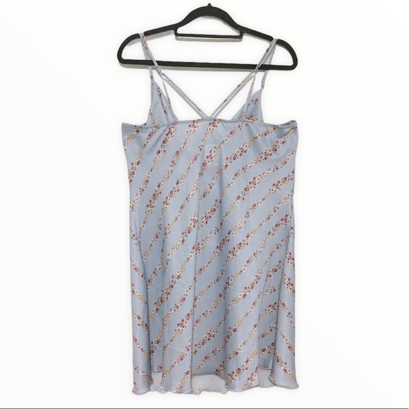 Free People Intimately FP Blue Floral Silk Slip Dress Size L NWOT - Picture 10 of 10